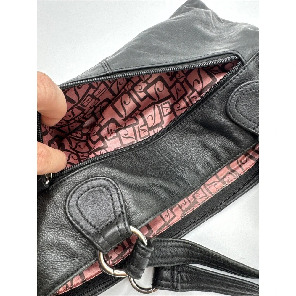 Stone Mountain Black Pebble leather Tote Bag Shoulder Bag Purse Y2K 90's 2000's